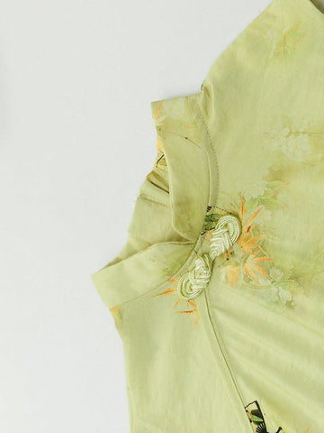 Young Girls' Chinese Style Wide-Leg Two-Piece Dress Set, Summer 2024 New Girl's Outfit Young Girls' Chinese Style Wide-Leg Two-Piece Dress Set, Summer 2024 New Girl's Outfit