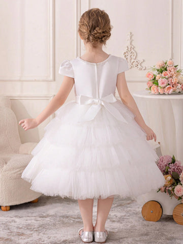 Young Girl's Cute Sweet Princess Style Tulle Sequin Dress, Suitable For Party, Performance, Festival, Birthday, Stage, Musical Concert Young Girl's Cute Sweet Princess Style Tulle Sequin Dress, Suitable For Party, Performance, Festival, Birthday, Stage, Musical Concert