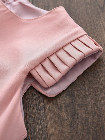 Young Girls Fashionable 3D Flower Decor Round Neck Sleeveless Dress, Summer Young Girls Fashionable 3D Flower Decor Round Neck Sleeveless Dress, Summer