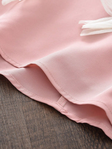 Young Girls Fashionable 3D Flower Decor Round Neck Sleeveless Dress, Summer Young Girls Fashionable 3D Flower Decor Round Neck Sleeveless Dress, Summer