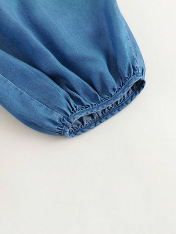 Young Girls Fashionable Breathable Silk-Like Eight-Cropped Lantern Jeans, Summer Young Girls Fashionable Breathable Silk-Like Eight-Cropped Lantern Jeans, Summer