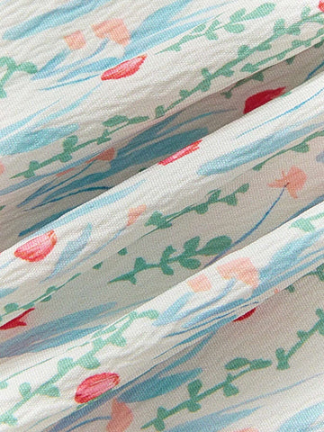 Young Girls' Ladylike Floral Dress Young Girls' Ladylike Floral Dress