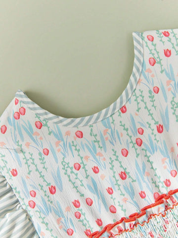 Young Girls' Ladylike Floral Dress Young Girls' Ladylike Floral Dress
