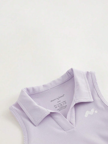 Young Girls' Light & Sporty Sleeveless A-Line Polo Dress With Cool Feeling Fabric For Summer Young Girls' Light & Sporty Sleeveless A-Line Polo Dress With Cool Feeling Fabric For Summer
