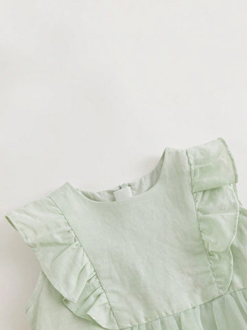 Young Girls" New Chinese Style Sweet Lace Flying Sleeve Mesh Splice Round Neck Dress For Summer Young Girls" New Chinese Style Sweet Lace Flying Sleeve Mesh Splice Round Neck Dress For Summer
