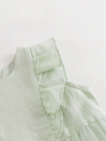 Young Girls" New Chinese Style Sweet Lace Flying Sleeve Mesh Splice Round Neck Dress For Summer Young Girls" New Chinese Style Sweet Lace Flying Sleeve Mesh Splice Round Neck Dress For Summer