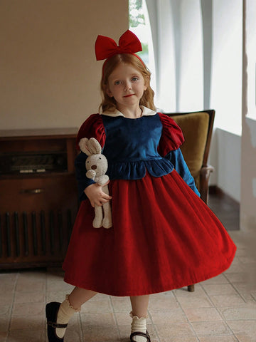 Young Girls Princess Cartoon Character Party Dress, Cute & Sweet For Christmas, Birthday & Banquet, Autumn/Winter Young Girls Princess Cartoon Character Party Dress, Cute & Sweet For Christmas, Birthday & Banquet, Autumn/Winter