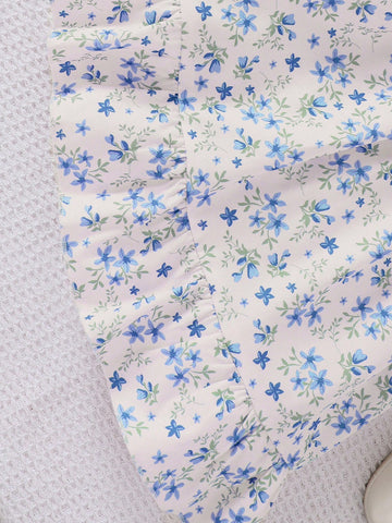 Young Girls Spring/Summer Knitted Hollow Out Cropped Top & Floral Print Sleeveless Dress Young Girls Spring/Summer Knitted Hollow Out Cropped Top & Floral Print Sleeveless Dress