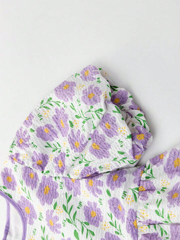 Young Girls' Summer 2024 New Sweet Flower Print Princess Puff Sleeve Dress Young Girls' Summer 2024 New Sweet Flower Print Princess Puff Sleeve Dress