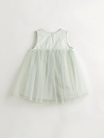 Young Girls Sweet And 3D Bowknot Mesh Top Dress Princess Dress, Summer Young Girls Sweet And 3D Bowknot Mesh Top Dress Princess Dress, Summer