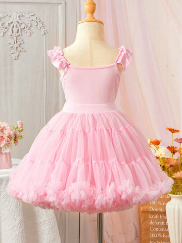 Young Girl's Sweet And Elegant Tutu Skirt Set For Ballet Dancing Young Girl's Sweet And Elegant Tutu Skirt Set For Ballet Dancing