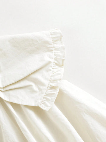 Young Girls" Sweet And Lovely Bowknot & Lace Sleeveless Ruffle Neck Blouse For Summer Young Girls" Sweet And Lovely Bowknot & Lace Sleeveless Ruffle Neck Blouse For Summer