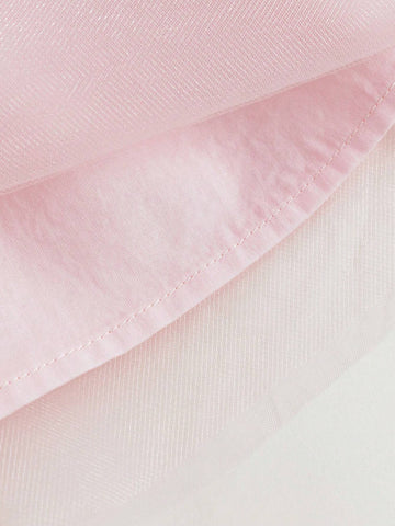 Young Girls' Sweet Fruit Print Mesh Splice Bubble Sleeve Round Neck Dress For Summer Young Girls' Sweet Fruit Print Mesh Splice Bubble Sleeve Round Neck Dress For Summer