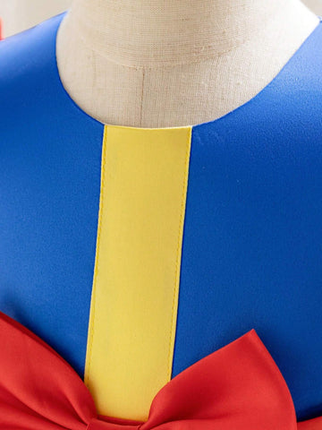 Young Girls' Yellow Tulle Glamorous Princess Dress With Hairband, Suitable For Costume Parties Young Girls' Yellow Tulle Glamorous Princess Dress With Hairband, Suitable For Costume Parties