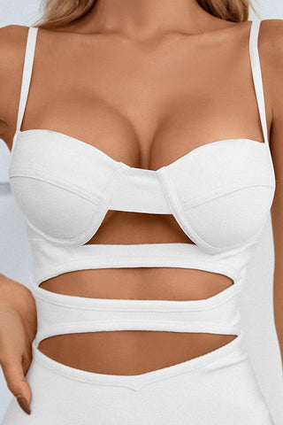 Charlie White Mesh Bandage Midi Dress Charlie White Mesh Bandage Midi Dress