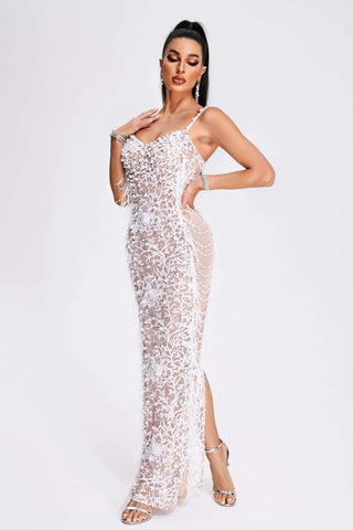 Wenda Feather Sequin Maxi Dress Wenda Feather Sequin Maxi Dress