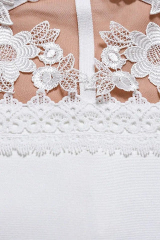 Let Your Soul Glow White Lace Hollow Out Bandage Dress Let Your Soul Glow White Lace Hollow Out Bandage Dress