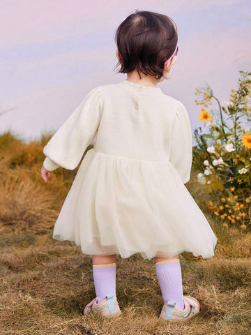 Mini Bala Girls' Cotton Sweet Puff Sleeve Dress Mini Bala Girls' Cotton Sweet Puff Sleeve Dress