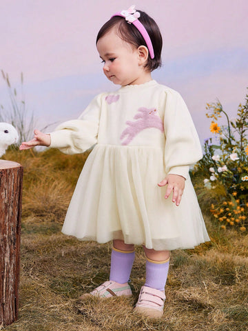 Mini Bala Girls' Cotton Sweet Puff Sleeve Dress Mini Bala Girls' Cotton Sweet Puff Sleeve Dress