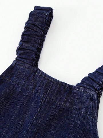 Mini Bala Girls' Denim Overall Dress, Cute Spring Outfit For Young Girl Mini Bala Girls' Denim Overall Dress, Cute Spring Outfit For Young Girl
