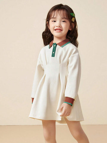 Mini Bala Girls' Polo Dress: Baby American Retro Fashion Sweet College Style Dress Mini Bala Girls' Polo Dress: Baby American Retro Fashion Sweet College Style Dress