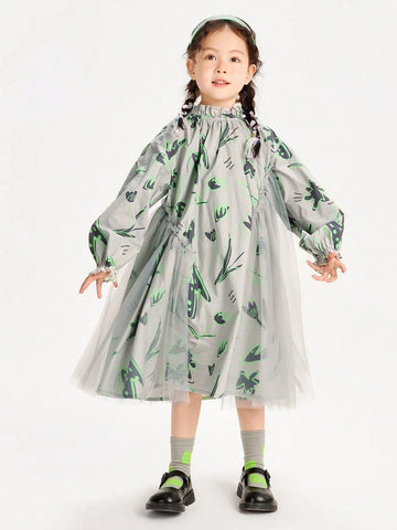 Mini Bala Girls' Princess Dress, Sweet Mesh Stitch Dragon Year Party Dress Mini Bala Girls' Princess Dress, Sweet Mesh Stitch Dragon Year Party Dress