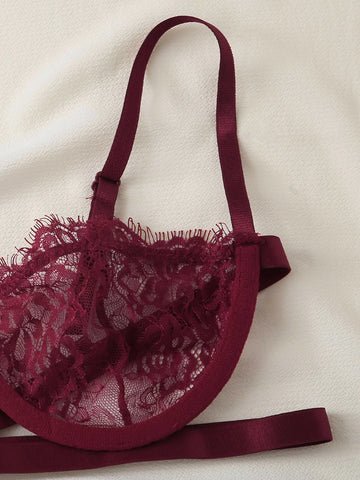 Floral Lace Underwire Lingerie Set Floral Lace Underwire Lingerie Set