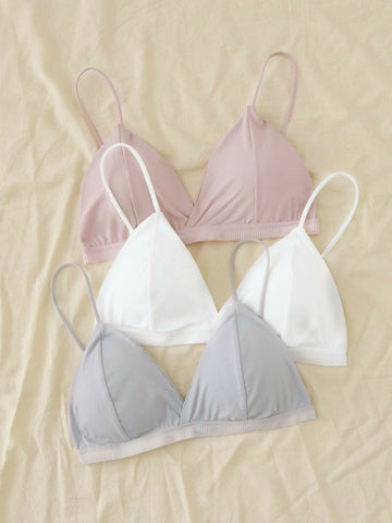 3pack Ribbed Triangle Bra Set 3pack Ribbed Triangle Bra Set
