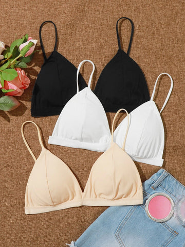3pack Ribbed Triangle Bra Set 3pack Ribbed Triangle Bra Set