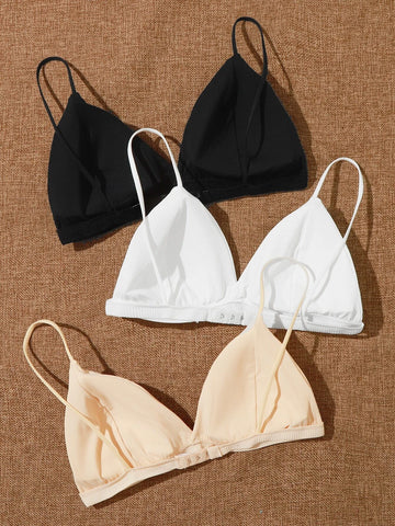 3pack Ribbed Triangle Bra Set 3pack Ribbed Triangle Bra Set