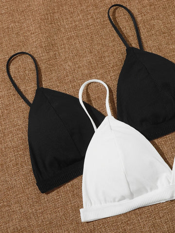 3pack Ribbed Triangle Bra Set 3pack Ribbed Triangle Bra Set