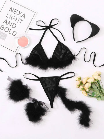 6pack Fluffy Triangle Thong Rabbit Sexy Costume 6pack Fluffy Triangle Thong Rabbit Sexy Costume