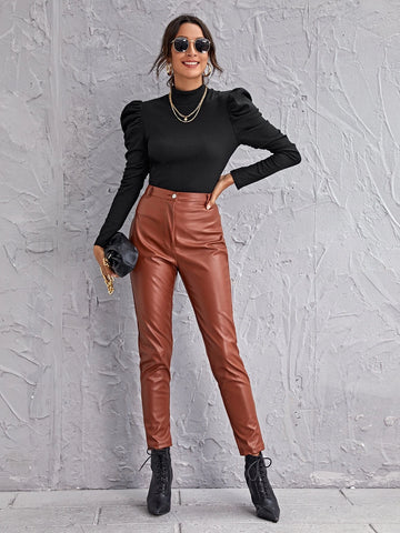 Mock-neck Gigot Sleeve Top Mock-neck Gigot Sleeve Top