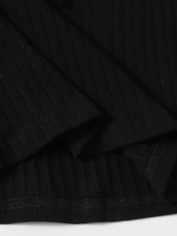 Lace Trim Bow Front Rib-knit Tee Lace Trim Bow Front Rib-knit Tee