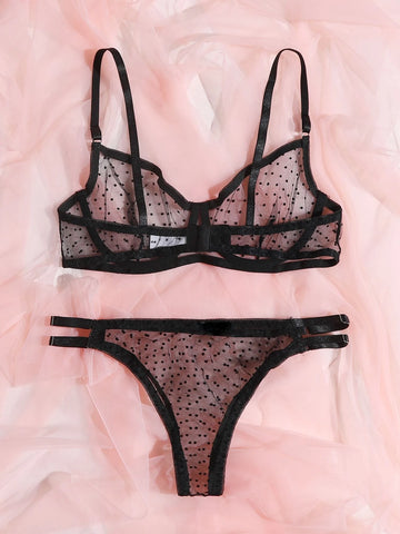 Dobby Mesh Underwire Lingerie Set Dobby Mesh Underwire Lingerie Set