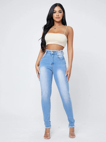Curvy Raw Hem Skinny Jeans Curvy Raw Hem Skinny Jeans