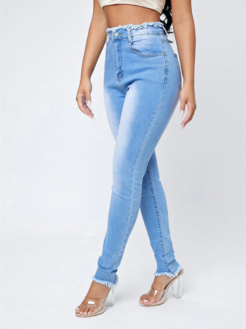 Curvy Raw Hem Skinny Jeans Curvy Raw Hem Skinny Jeans