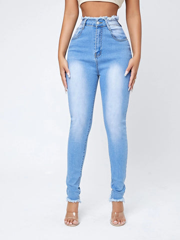 Curvy Raw Hem Skinny Jeans Curvy Raw Hem Skinny Jeans