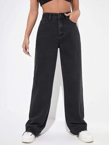 Fire Print Raw Hem Straight Leg Jeans Fire Print Raw Hem Straight Leg Jeans