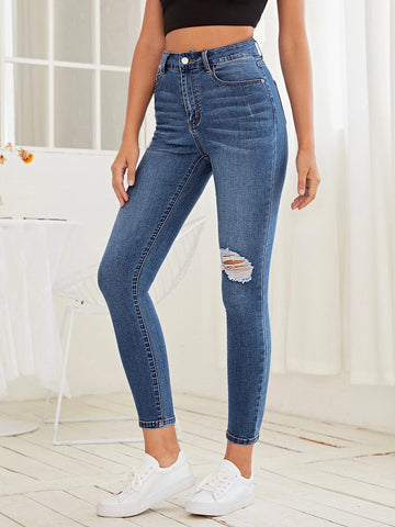Ripped Detail Skinny Jeans Ripped Detail Skinny Jeans