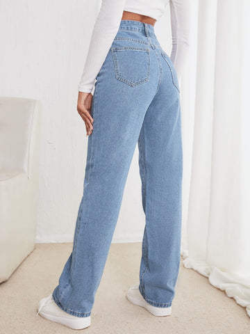 High Waisted Straight Leg Jeans High Waisted Straight Leg Jeans
