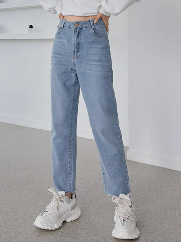 DAZY Raw Hem Straight Leg Jeans DAZY Raw Hem Straight Leg Jeans