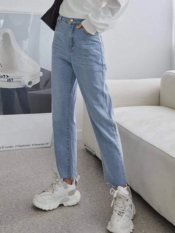 DAZY Raw Hem Straight Leg Jeans DAZY Raw Hem Straight Leg Jeans