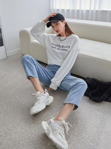 DAZY Raw Hem Straight Leg Jeans DAZY Raw Hem Straight Leg Jeans