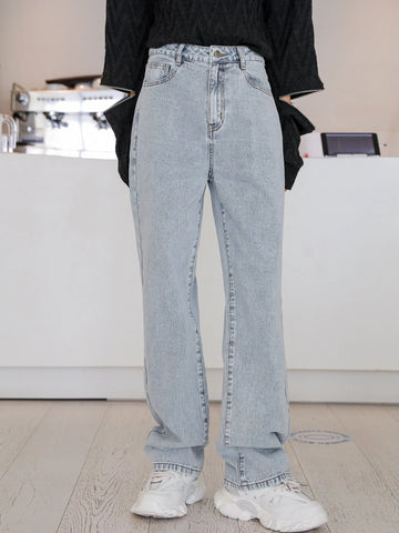 DAZY High Waist Light Wash Straight Leg Jeans DAZY High Waist Light Wash Straight Leg Jeans
