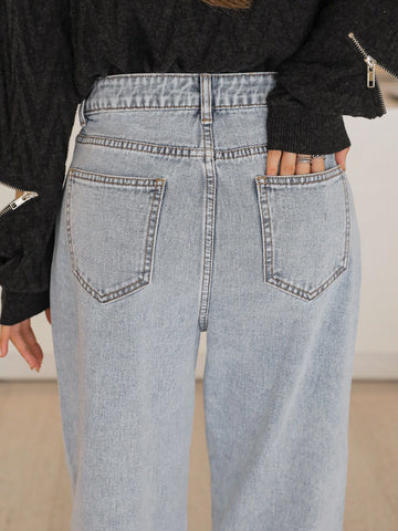 DAZY High Waist Light Wash Straight Leg Jeans DAZY High Waist Light Wash Straight Leg Jeans