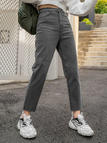 DAZY High Waist Slant Pockets Straight Leg Jeans DAZY High Waist Slant Pockets Straight Leg Jeans