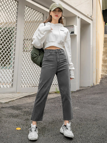 DAZY High Waist Slant Pockets Straight Leg Jeans DAZY High Waist Slant Pockets Straight Leg Jeans