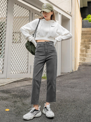 DAZY High Waist Slant Pockets Straight Leg Jeans DAZY High Waist Slant Pockets Straight Leg Jeans