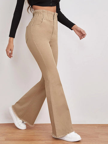 High Waisted Zip Fly Flare Leg Jeans High Waisted Zip Fly Flare Leg Jeans